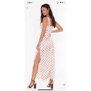 Polka dot maxi dress from Nasty Gal